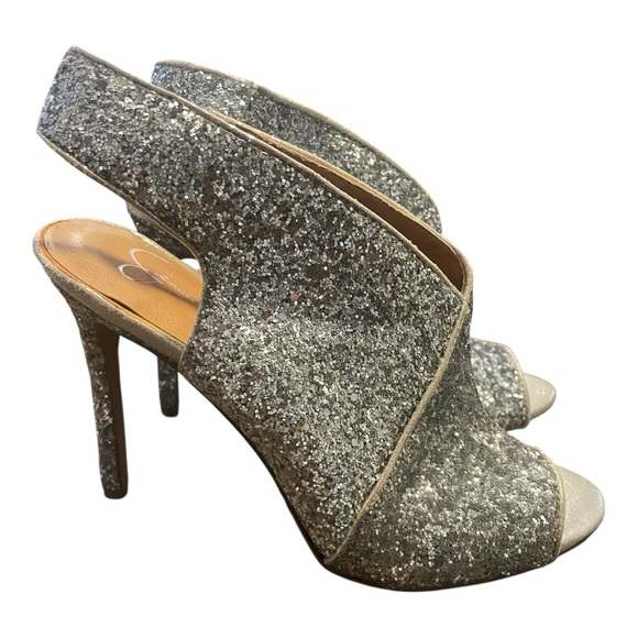 Jessica Simpson Silver Glitter Heels - Picture 4 of 12